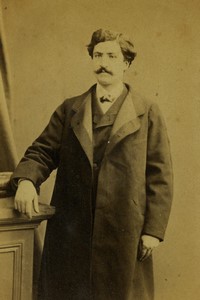 France Paris Man Moustache Portrait Old CDV photo Bertrand 1870