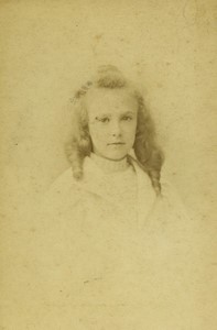France Paris Young Girl Child Portrait Old CDV photo Camus 1890
