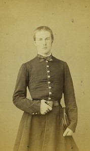 France Paris Jeune Homme Etudiant? En uniforme ancienne Photo CDV Thiboust 1870 #2