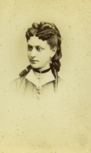 France Paris Woman Portrait Nice hairstyle Old CDV photo Reutlinger 1870