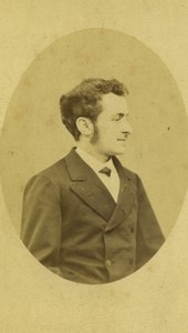 France Paris Smiling Man Portrait Old CDV photo Thomassin 1871