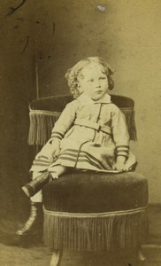 France Paris Elegant Young Boy Victorian Fashion Old CDV photo Bertall 1870