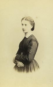 France Paris Young Woman Portrait Old CDV photo Bertrand 1870
