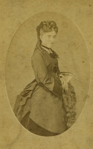 France Paris Femme Mode nommee au dos ancienne Photo CDV Bertier 1870