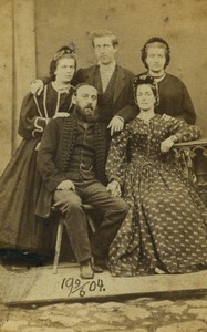 Czechia Turnov Family portrait Old CDV photo Antonin Krticka 1865