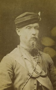 Czechia Jilemnice Man in Uniform Beard Old CDV photo Bartone 1880