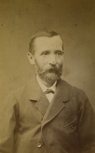 Czechia Jilemnice Bearded Man portrait Old CDV photo Bartone 1880