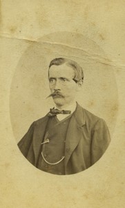 Czechia Jilemnice man posing Josef Cholinsky Moustache Old CDV photo Dunka 1870