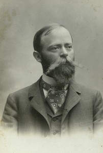 Czechia Prague Man posing Cholinsky Moustache Old CDV photo Tomas 1897