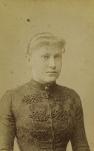 Czechia Vrchlabi Woman portrait Old CDV photo Müller 1880
