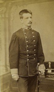 Czechia Prague Josefov Man in Military uniform Old CDV photo Zeleny 1880