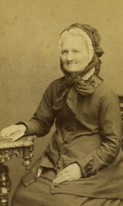 Poland Poznań Posen Older Lady posing Old CDV photo Rivoli 1870