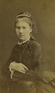 Poland Poznań Posen Young Girl Old CDV photo Engelmann 1870's
