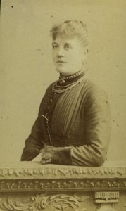Poland Poznań Posen Woman posing Old CDV photo Engelmann 1880