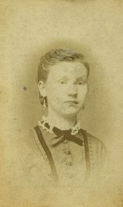 Poland Bromberg Bydgoszcz Woman posing Old CDV photo Bradengeier 1870's