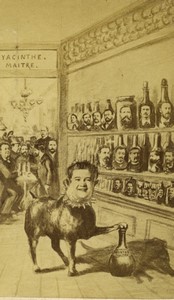 France Caricature Hyacinthe Maitre Vermouth Maker? Old Photo CDV Talons 1870