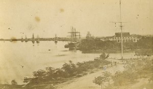 Cochinchina Vietnam Saigon Roadstead & Harbour Old CDV photo Emile Gsell 1870