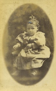 France Bambin Fillette en robe ancienne Photo CDV 1890