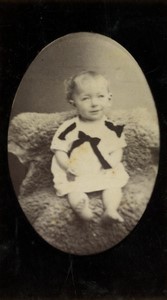France Happy Baby in nice outfit Old CDV photo 1890