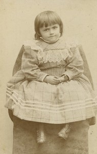 France Bambin Fillette en robe ancienne Photo CDV 1890