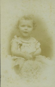 France Worried Baby posing Old CDV photo 1900