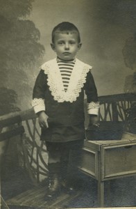 France Young Boy in Sailor Outfit Old CDV photo 1900's