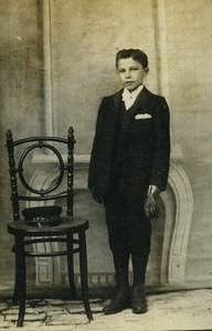 France Young Boy posing in smart suit outfit Old CDV photo 1900's