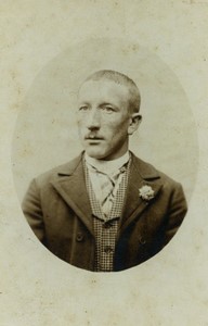 France Elegant Man with very short hair Old CDV photo 1890