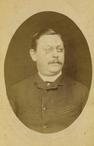 France Portrait of Man wearing Glasses Old CDV photo 1890