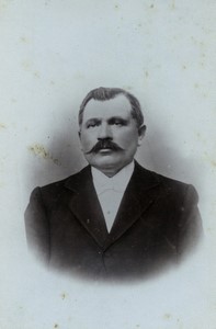 France Portrait of Man Moustache Tyvaert family Old CDV photo 1900