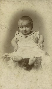 France Tourcoing Baby posing Old CDV photo Huisman 1900 #1