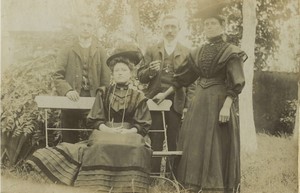 France Family Group posing in a garden Old photo 1890