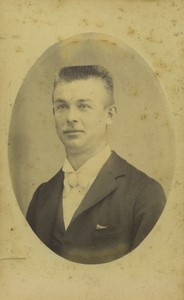 France Man with Moustache and Flattop haircut Old CDV photo 1890