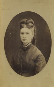 France Femme Portrait Jules Dervaux ecrit au dos ancienne Photo CDV 1880