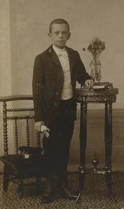 France Tourcoing schoolboy costume Francois Dervaux Old CDV photo Huisman 1890