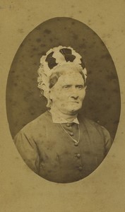 France Roubaix Femme Portrait Bonnet ancienne Photo CDV Elkan 1880