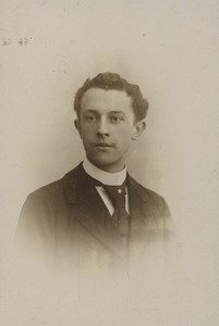 France Lille Young Man Portrait Tiprez Dervaux Old CDV photo Faure 1900