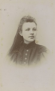France Elbeuf Jeune Fille Portrait ancienne Photo CDV Warnery 1890