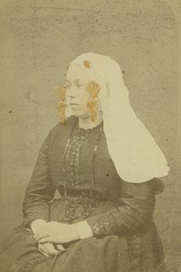 Beijerland Woman Types Traditional Costume Netherlands Jager old CDV Photo 1875