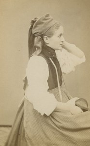Peasant Haslithal Types Traditional Costume Richard Sohn old CDV Photo 1880