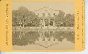 Wiesbaden Kursaal Garden Lake J.F. Stiehm Old CDV Photo 1880