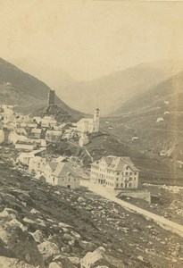 Hospental General View Uri Switzerland Ad Braun old CDV Photo 1860