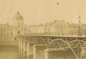 France Paris Institut de France Pont des Arts Bridge old CDV Photo 1860