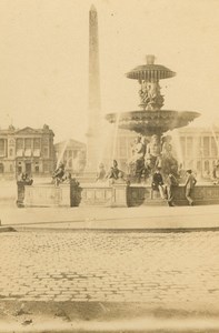 France Paris Place de la Concorde Fountain old CDV Photo 1860's
