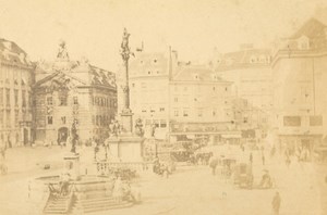 Austria Vienna ? Wien Animated Street Fountain old JC Steuer CDV Photo 1870