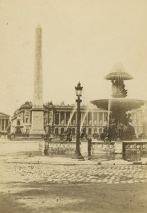 France Paris Place de la Concorde Obelisk & Fountain Anonymous CDV Photo 1860's