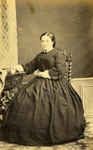 France Bayonne Woman Western Fashion Crinoline Old CDV Guyot Photo 1860