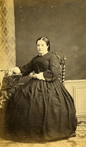 France Bayonne Woman Western Fashion Crinoline Old CDV Guyot Photo 1860