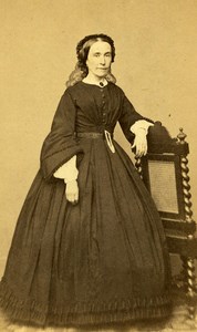 France Toulouse Woman Western Fashion Crinoline Old CDV Molas Photo 1860