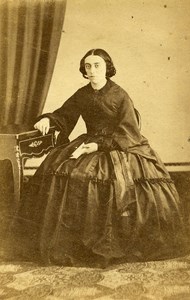 France Paris Woman Western Fashion Crinoline Old CDV Anonymous Photo 1860 